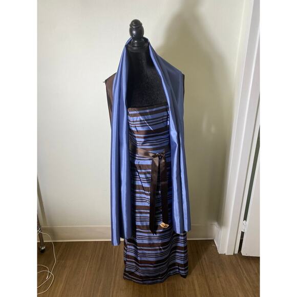 Kathlin Argiro Brown and Blue Ball Gown Sz 4 - Picture 2 of 6